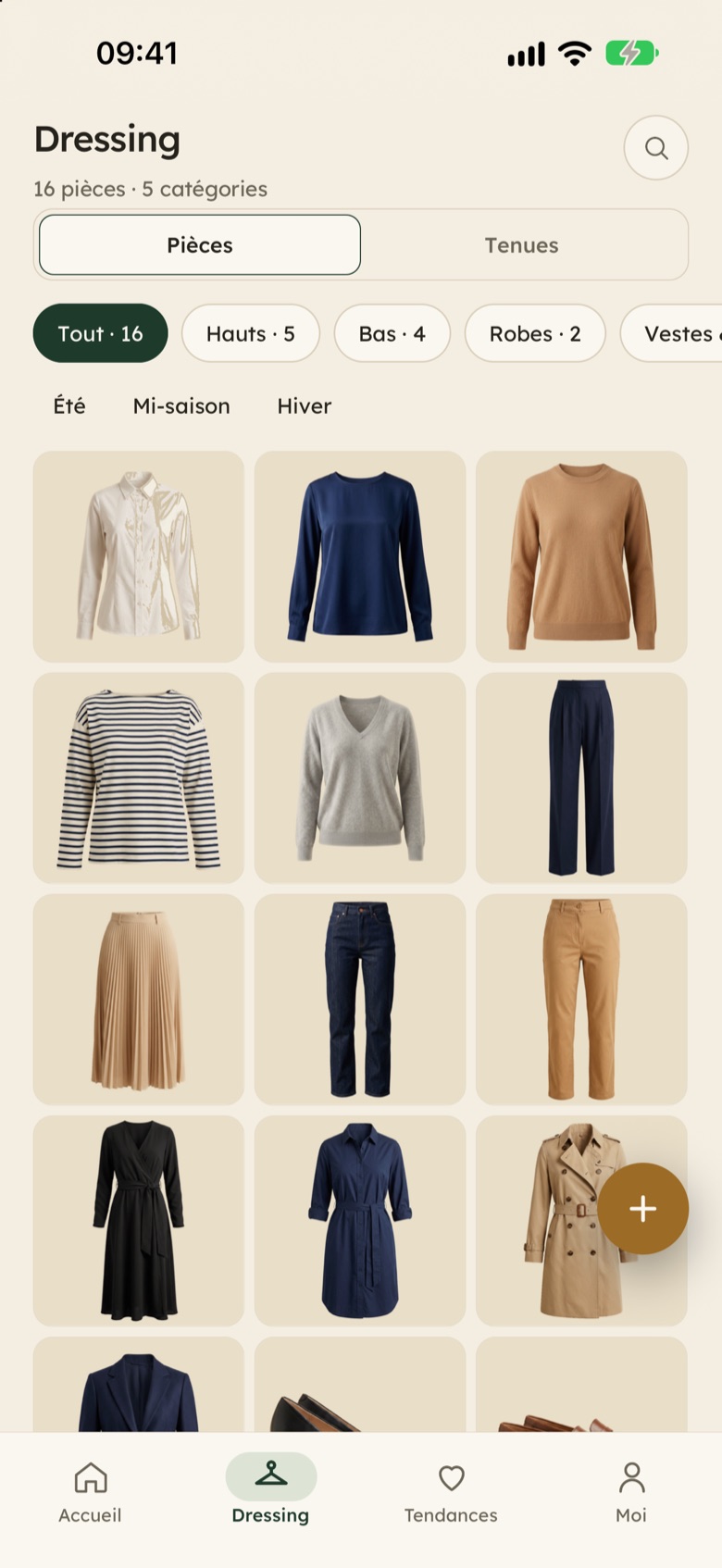 Le Dressing de Maude : les pièces en grille